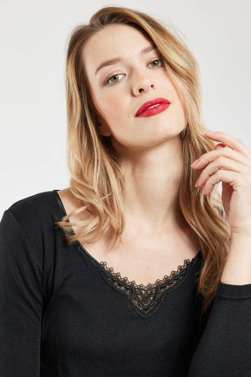 T-shirt à manches longues - laine et soie - Armor-lux - 2