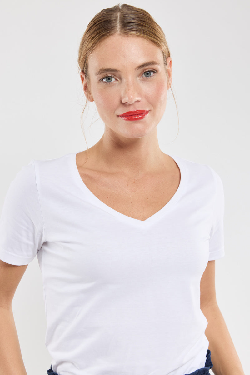T-shirt Col V Coton Bio F | T-shirt Publicitaire | Tshirt publicitaire personnalisé écologique