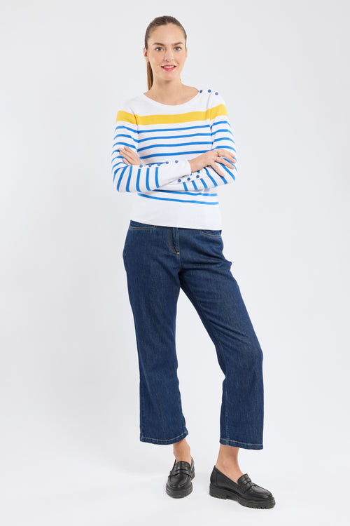 Button-sleeve navy jumper - cotton - Armor-lux - 4