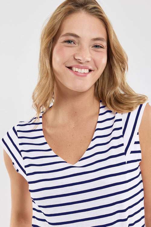 Débardeur rayé col V - coton léger - Armor-lux - 2