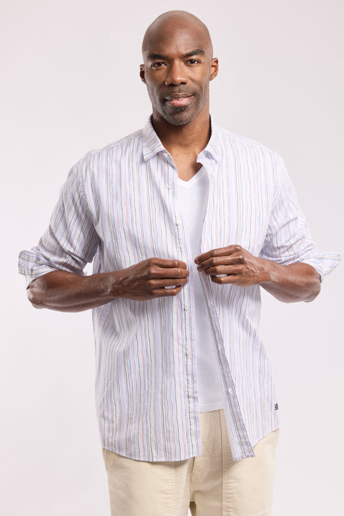 Chemises fines rayures multicolores - coton - Armor-lux - 1