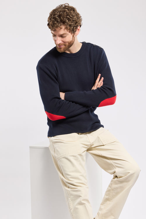 Pull marin avec coudières - coton - Armor-lux - 1