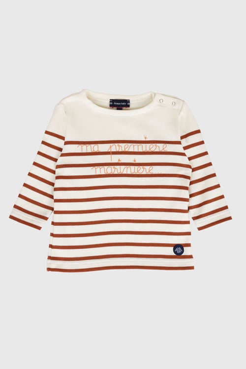 Baby Breton striped shirt Ma 1ère marinière (My first Breton shirt) - thick cotton - Armor-lux - 1