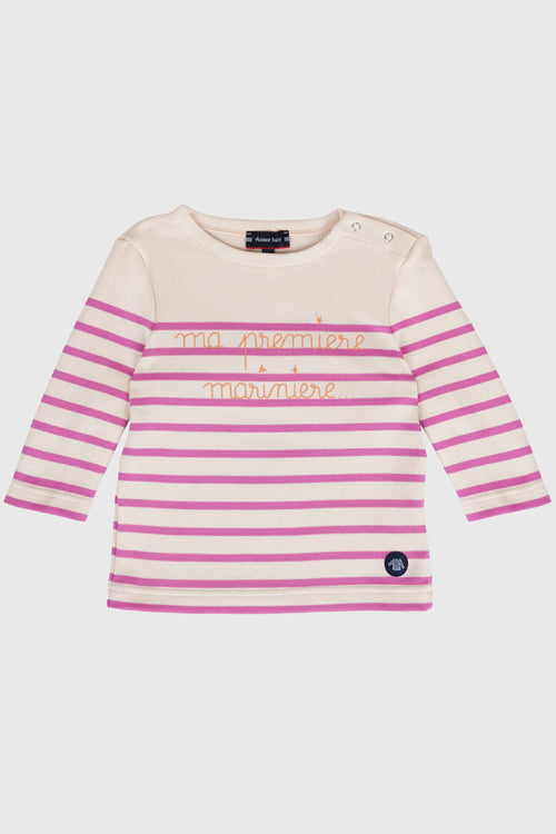 Baby Breton striped shirt Ma 1ère marinière (My first Breton shirt) - thick cotton - Armor-lux - 1