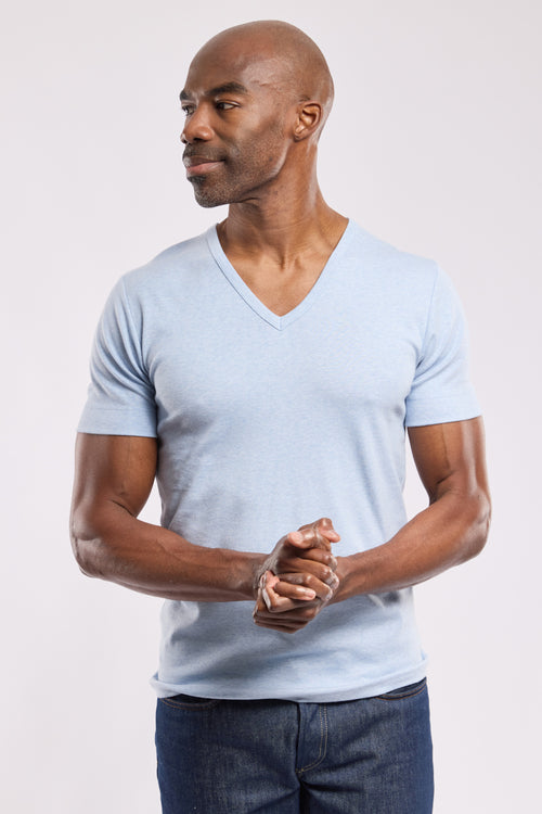 T-shirt col V - coton - Armor-lux - 1