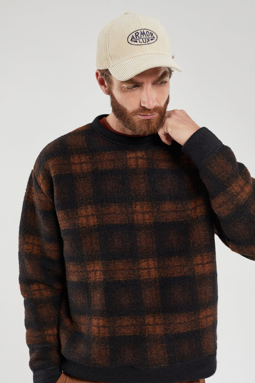 Sweat à carreaux - laine bouillie - Armor-lux - 4