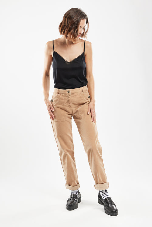 Camisole with lace trim - silk - Armor-lux - 3