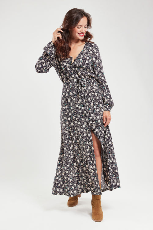 Robe longue fleurie - cupro - Armor-lux - 5