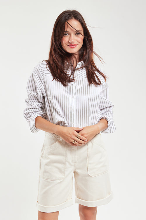 Chemise rayée - coton et lin - Armor-lux - 2