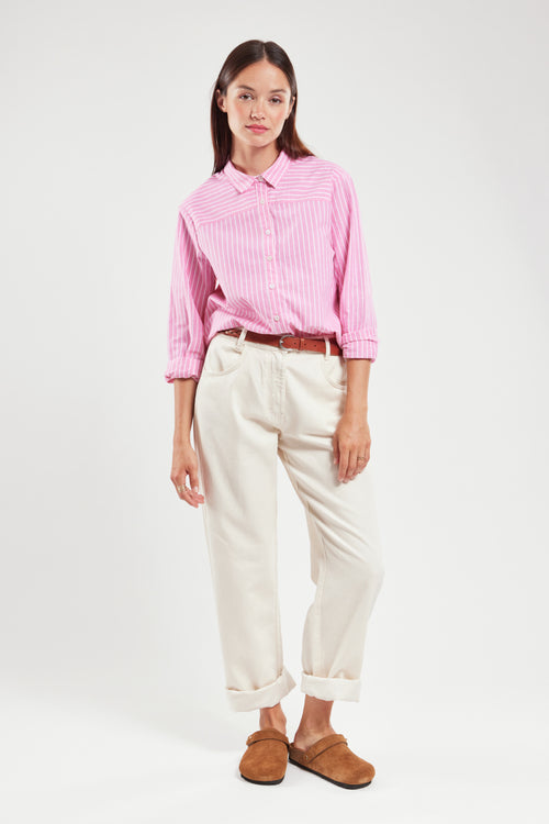 Chemise rayée - coton et lin - Armor-lux - 3
