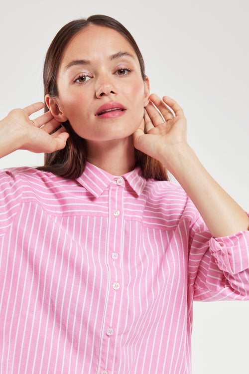 Chemise rayée - coton et lin - Armor-lux - 2