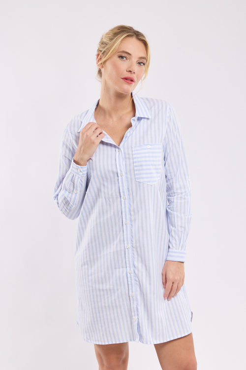 Robe chemise rayée - coton et lin - Armor-lux - 1