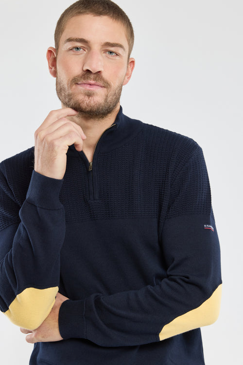 Pull col zippé avec coudières - coton - Armor-lux - 2