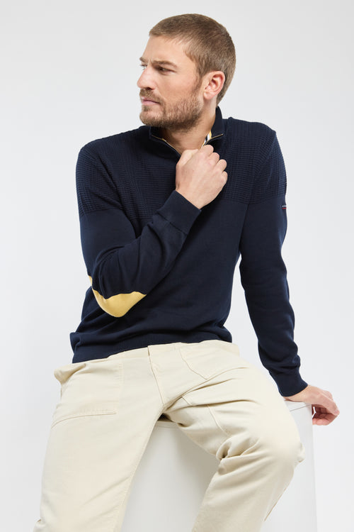 Pull col zippé avec coudières - coton - Armor-lux - 3