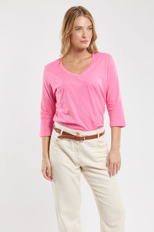 T-shirt col V - coton léger - Armor-lux - 4