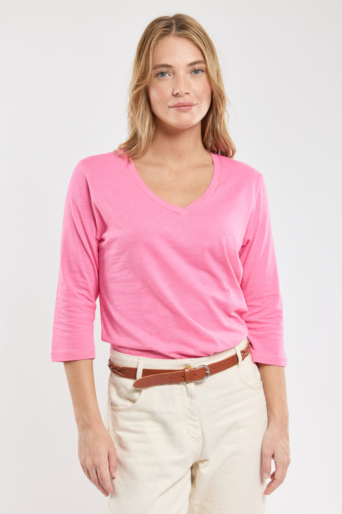 T-shirt col V - coton léger - Armor-lux - 1