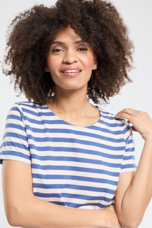 Gestreifter Capri-Pyjama mit kurzen Ärmeln - Baumwolle - Armor-lux - 3