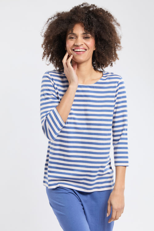 Striped 3/4-sleeve corset pyjamas - cotton - Armor-lux - 2