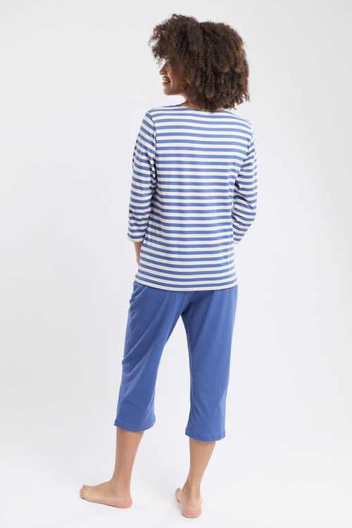 Striped 3/4-sleeve corset pyjamas - cotton - Armor-lux - 5