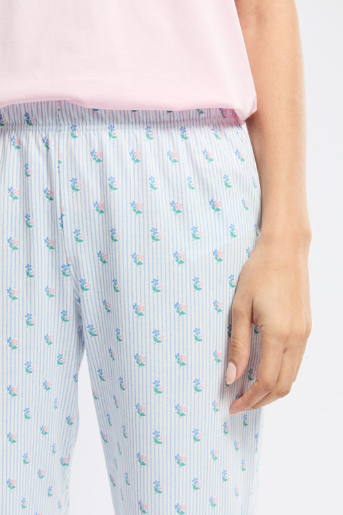 Capri-Pyjama mit Blumenstreifen - Baumwolle - Armor-lux - 6