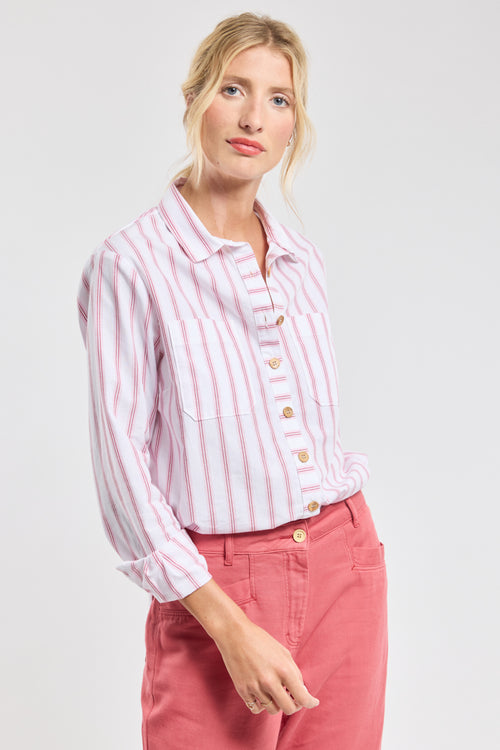 Chemise rayée - coton et lin - Armor-lux - 1