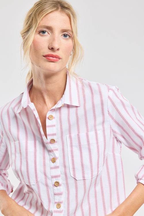 Chemise rayée - coton et lin - Armor-lux - 3