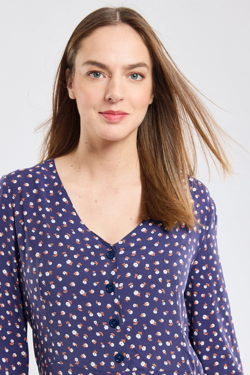 Robe fleurie - cupro - Armor-lux - 2