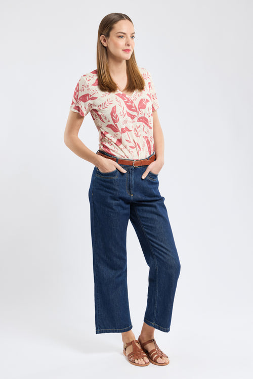 T-shirt col V imprimé - lin - Armor-lux - 3