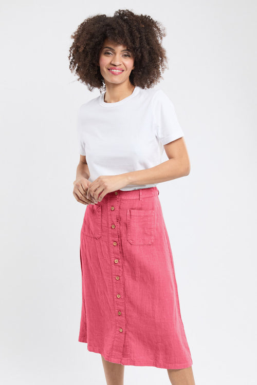 Jupe longue boutonnée - lin - Armor-lux - 1