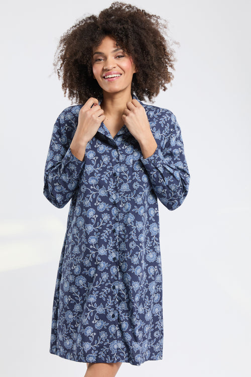 Liquette mit blauem Blumenmuster - Baumwolle - Armor-lux - 2