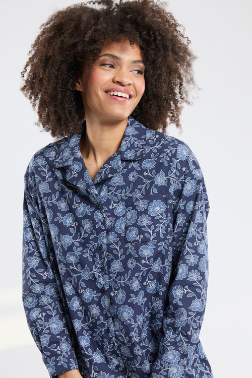 Liquette mit blauem Blumenmuster - Baumwolle - Armor-lux - 4