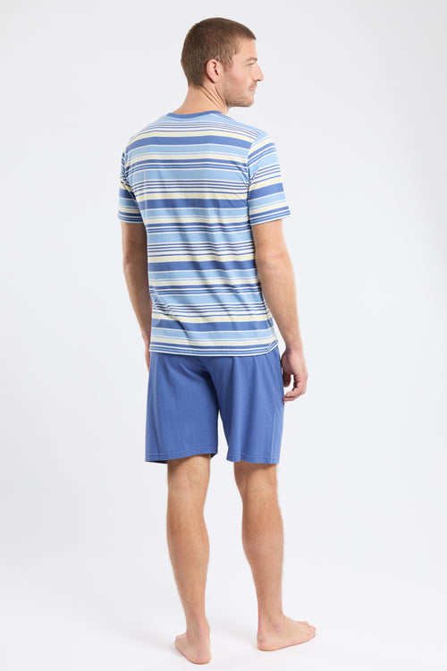 Gestreiftes Pyjama-Top und Shorts - Baumwolle - Armor-lux - 5