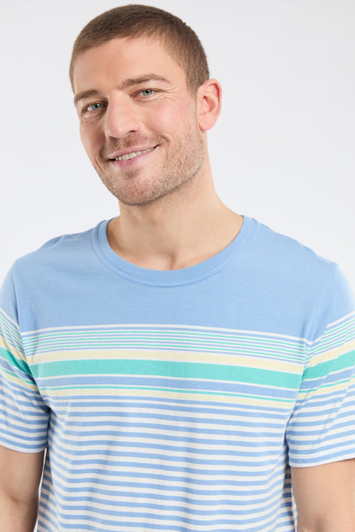 Gestreiftes Pyjama-Top und Shorts - Baumwolle - Armor-lux - 5