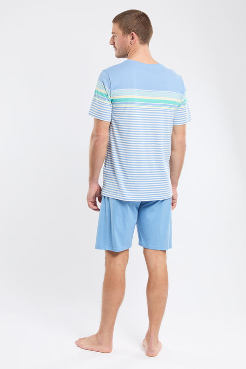 Gestreiftes Pyjama-Top und Shorts - Baumwolle - Armor-lux - 6