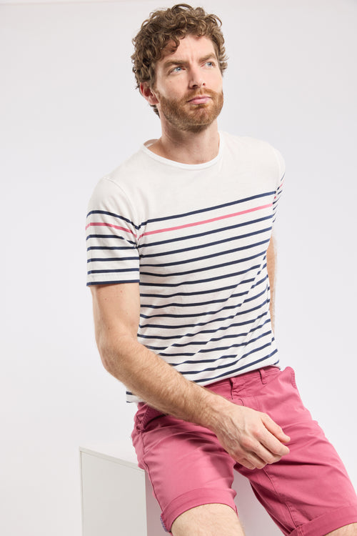 Short-sleeved Breton shirt - lightweight cotton - Armor-lux - 1