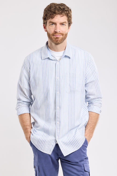 Chemise rayée coupe confort - coton et lin - Armor-lux - 1