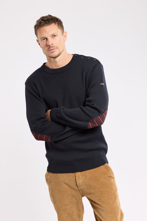 Pull marin coudière jacquard - laine - Armor-lux - 1