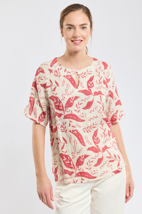 Bluse mit Pflanzenmotiven – Leinen - Armor-lux - 4