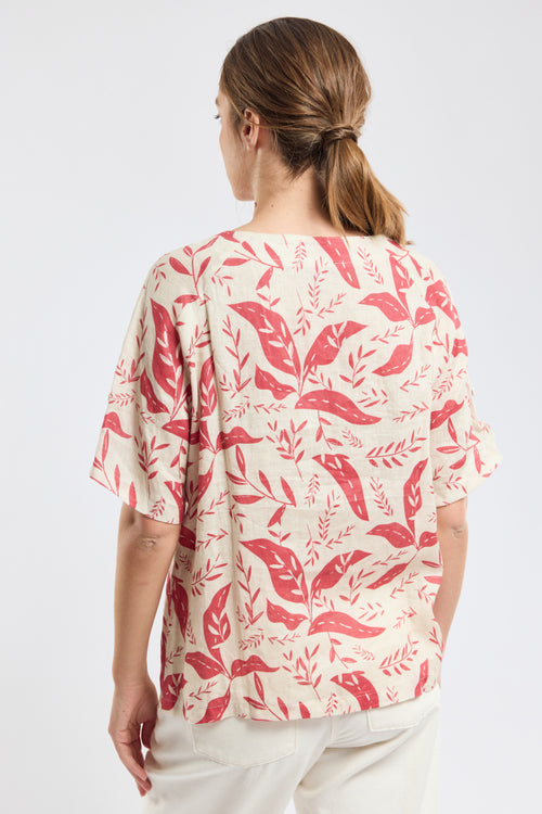 Bluse mit Pflanzenmotiven – Leinen - Armor-lux - 5