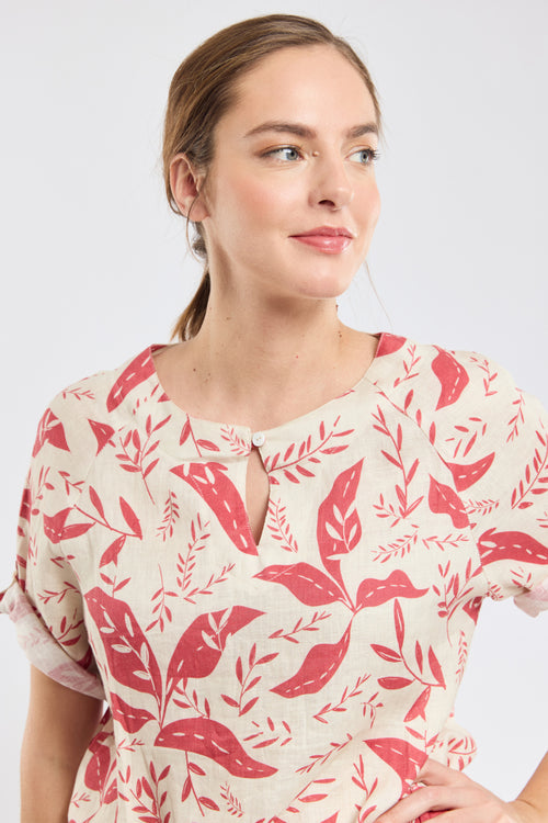 Bluse mit Pflanzenmotiven – Leinen - Armor-lux - 2