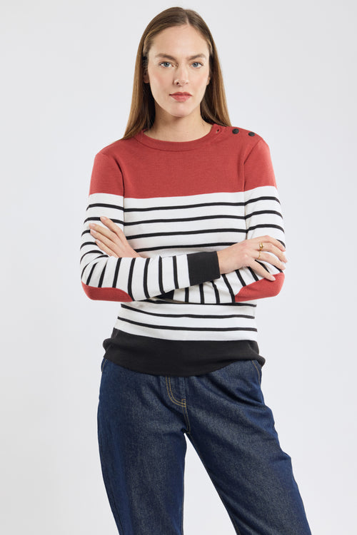 Pull marin avec coudières - laine - Armor-lux - 1