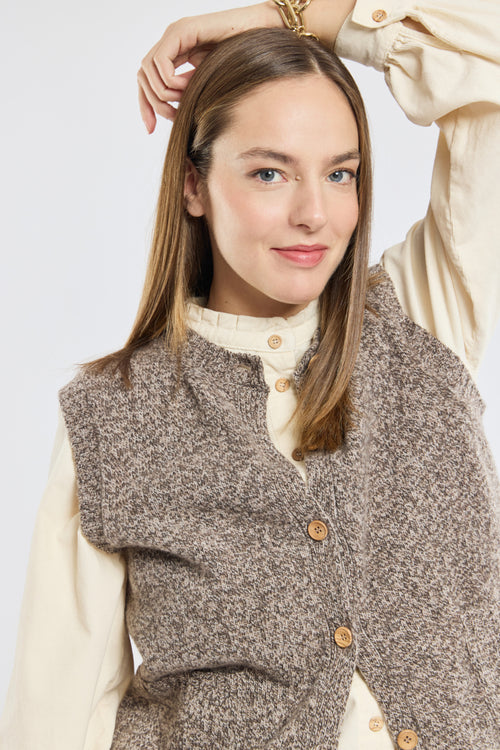 Sleeveless cardigan Heritage - wool - Armor-lux - 3