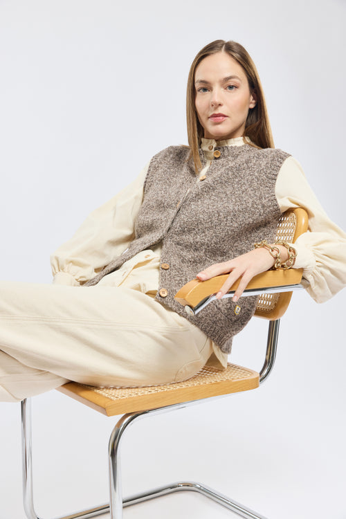 Sleeveless cardigan Heritage - wool - Armor-lux - 1