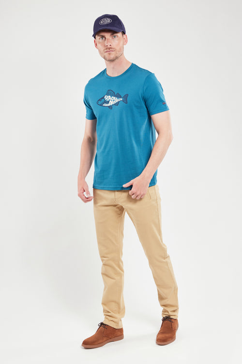 T-Shirt mit Siebdruck „Fisch Armor“ – leichte Baumwolle - Armor-lux - 4