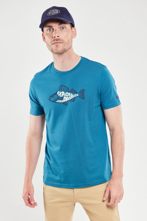 T-Shirt mit Siebdruck „Fisch Armor“ – leichte Baumwolle - Armor-lux - 3