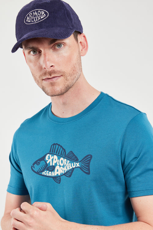 T-Shirt mit Siebdruck „Fisch Armor“ – leichte Baumwolle - Armor-lux - 2