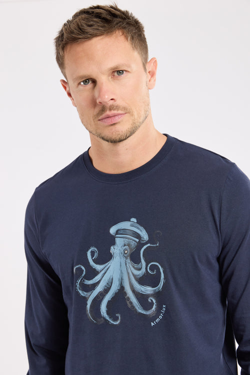 Langarm-T-Shirt mit Siebdruck – Baumwolle - Armor-lux - 2