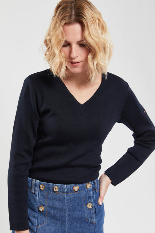 Pullover mit V-Ausschnitt „Locminé - Wolle und Acryl - Armor-lux - 1