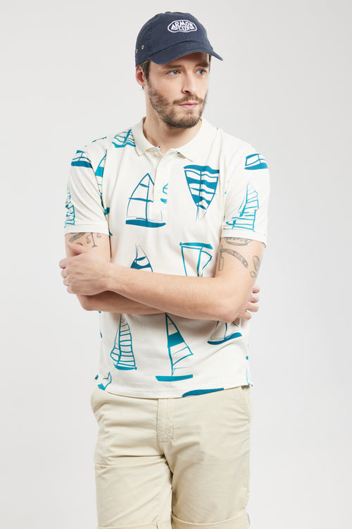 Polo motifs bateaux - coton piqué - Armor-lux - 1