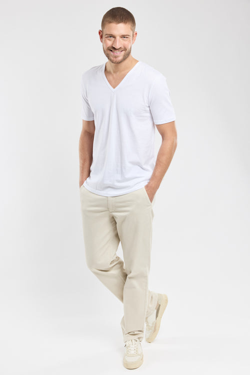 Plain V-neck T-shirt - light organic cotton - Armor-lux - 3